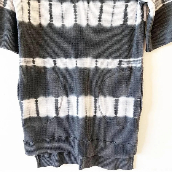 Free People We the Free Reverse Tie Dye Waffle Weave Tunic Dress XS Batik Gray - Picture 6 of 9